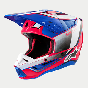 Alpinestars 2024 SM5 Sail Helmet (White/Diva Pink/Enamel/Blue Glossy)